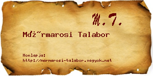 Mármarosi Talabor névjegykártya